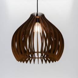 Brown Drop , Wood Ceiling Light, Scandinavian Pendant, Style, Plywood Chandelier, Pendant Brada - thumbnail 2