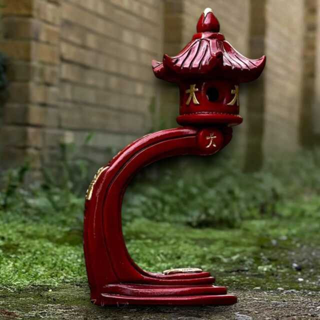 Large Pagoda Sculpture Red Figurine Concrete Lantern Statue Japanese Decoration Pagoda Lover Gift Zen Garden Ornament Yard Art - image 1