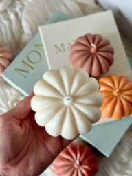 Pumpkin Shaped Large Spice Latte Candle Autumn Scented Fall Decor - thumbnail 1