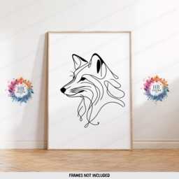 Minimalist Fox Wall Art - Black & White Prints - Foxes Artwork Animal Decor Line Drawing Poster Design Minimal Abstract Sketch - thumbnail 3