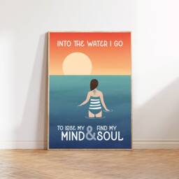 Sea Swimming Art Print Wild Swimmer Poster - thumbnail 3
