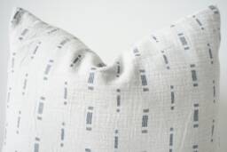White Indigo Striped Pillow Cover - thumbnail 1