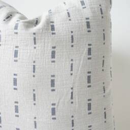 White Indigo Striped Pillow Cover - thumbnail 2