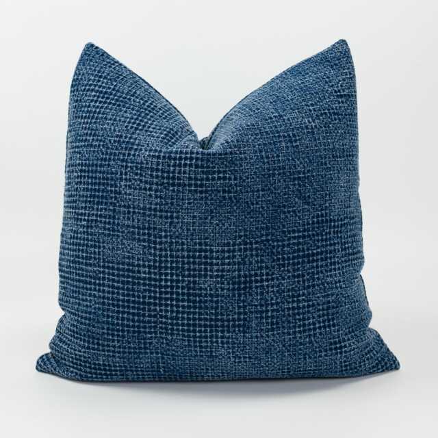 stonewash Cushion Cover/Rustic Throw Pillow Dark Denim Navy Blue Textured Custom Sizes - image 1