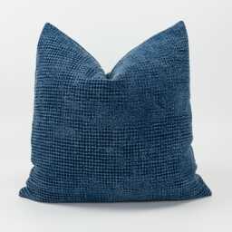 stonewash Cushion Cover/Rustic Throw Pillow Dark Denim Navy Blue Textured Custom Sizes - thumbnail 1