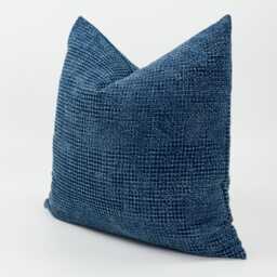 stonewash Cushion Cover/Rustic Throw Pillow Dark Denim Navy Blue Textured Custom Sizes - thumbnail 3