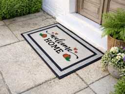 Welcome Home Pumpkin Doormat - Washable Fall Porch Decor - thumbnail 1