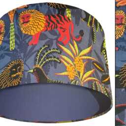 Blue Lampshade With Tropical Animal Print Theme. Rainforest Lightshade - thumbnail 2