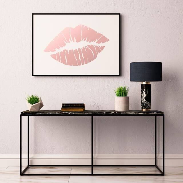 The Kiss Wall Art Stencil - Modern Lips Design Reusable Diy For Home Makeovers - image 1