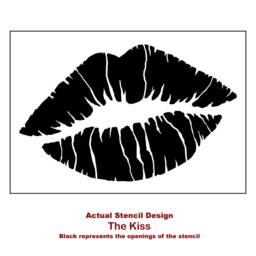 The Kiss Wall Art Stencil - Modern Lips Design Reusable Diy For Home Makeovers - thumbnail 3
