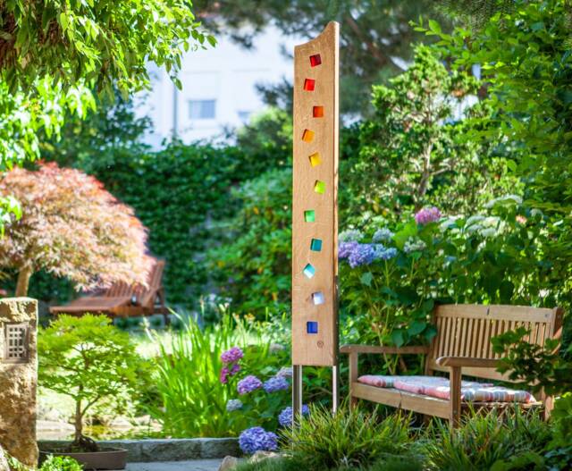 Garden Sculpture Of Wood & Glass - image 1