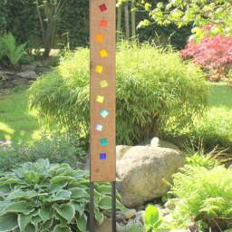 Garden Sculpture Of Wood & Glass - thumbnail 4