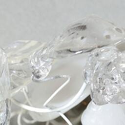 Resin Flower Bouquet Wall Sconce - White & Clear Bedroom Lighting - thumbnail 3