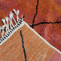 Orange Moroccan Rug , Beni Ourain Rug, Rug, Hand Knotted Wool Rug Cream - thumbnail 2