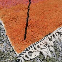 Orange Moroccan Rug , Beni Ourain Rug, Rug, Hand Knotted Wool Rug Cream - thumbnail 3