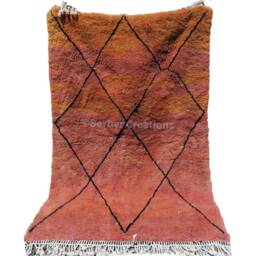 Orange Moroccan Rug , Beni Ourain Rug, Rug, Hand Knotted Wool Rug Cream - thumbnail 1