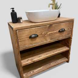 Woolwich - Handmade Solid Redwood Pine Furniture Bathroom Sink Unit With Storage - thumbnail 3