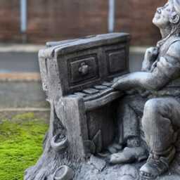 Stone Man Playing Piano Sculpture Concrete Musician Figurine Garden Artistic Statue Handmade Lawn Ornament Patio Decoration Cement Art Gift - thumbnail 4