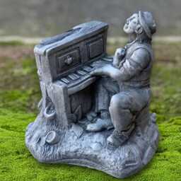 Stone Man Playing Piano Sculpture Concrete Musician Figurine Garden Artistic Statue Handmade Lawn Ornament Patio Decoration Cement Art Gift - thumbnail 3