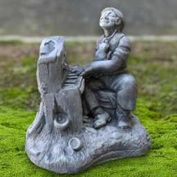 Stone Man Playing Piano Sculpture Concrete Musician Figurine Garden Artistic Statue Handmade Lawn Ornament Patio Decoration Cement Art Gift - thumbnail 1