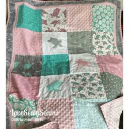 Sea Turtle Quilt/Sea Crib Bedding/Sea Baby Blanket/Sea Accent Pillow - thumbnail 1