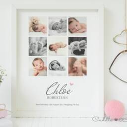 Personalised Baby Photo Collage Print, Keepsake Wall Art - A2 - thumbnail 2