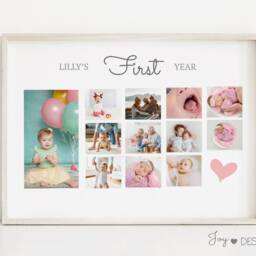 Personalised Baby Photo Collage Print, Keepsake Wall Art - A2 - thumbnail 4