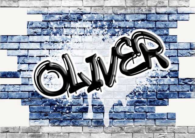 Large Bespoke Name Text Graffiti Wall Modern Brick Self Adhesive Sticker Decal Print Design Kids Room Nursery - image 1