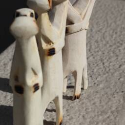 Set Of 3 Kissing Handcarved Meerkats, Olive Wood. Hugging/In Love Suricate Couples. African Interior Decor Gifts Express Shipping Worldwide - thumbnail 4