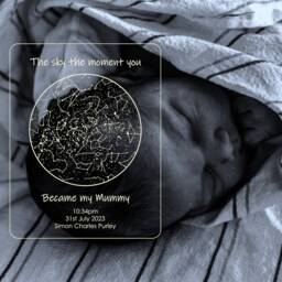 Custom Star Map For Gran - Personalised By Date & Location. When You Became My Grandma. Led Table Lamp. Unique Christmas Or Birthday Gift - thumbnail 3
