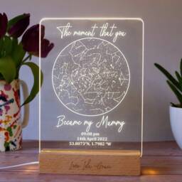 Custom Star Map For Gran - Personalised By Date & Location. When You Became My Grandma. Led Table Lamp. Unique Christmas Or Birthday Gift - thumbnail 2