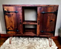 Rustic Industrial Sideboard Reclaimed Wood Console Table With Hairpin Legs - thumbnail 1