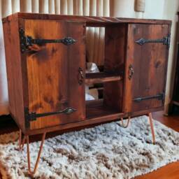 Rustic Industrial Sideboard Reclaimed Wood Console Table With Hairpin Legs - thumbnail 3