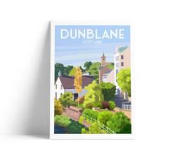 Dunblane Travel Poster - Stirlingshire Scotland Allan Water River - thumbnail 1