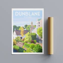 Dunblane Travel Poster - Stirlingshire Scotland Allan Water River - thumbnail 3