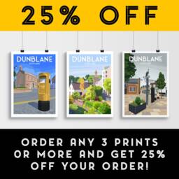 Dunblane Travel Poster - Stirlingshire Scotland Allan Water River - thumbnail 2
