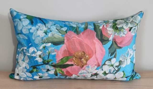 Designers Guild Peony Blossom Sky Fabric Cushion Cover 30x50 cm - image 1