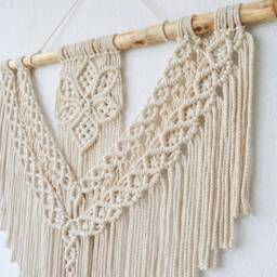 Large Macrame Wall Hanging, Flower Art, Bohemian Decoration, Woven Mural, Housewarming Gift, Headboard - thumbnail 2