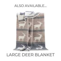 Deer Little Wool Blanket - Reversible Throw Baby Shower Gift - thumbnail 4