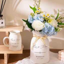 Personalized Engagement Gift, Custom Engaged Flower Vase, New Couple Gifts, Wedding Gift For - thumbnail 3