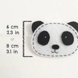 Panda Felt Garland Black & White Monochrome Modern Nursery Baby Shower Gift Gender Reveal Party Kids Room Decor Scandi Banner Lover - thumbnail 3