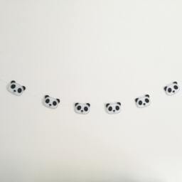 Panda Felt Garland Black & White Monochrome Modern Nursery Baby Shower Gift Gender Reveal Party Kids Room Decor Scandi Banner Lover - thumbnail 2