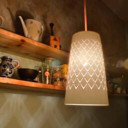 Fluorescent Lampshade, Ribbed Lamp, Frankfurt Apple Wine, Ebbelwoi Pendant Lamp - thumbnail 4