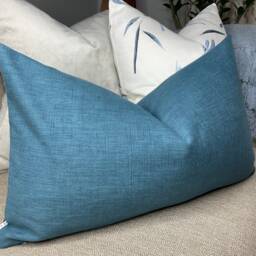 "Beautiful Deep Blue Cushion Cover, John Lewis & Partners Fabric - Cotton Blend Pillow Cover 12"" X 20" - thumbnail 4