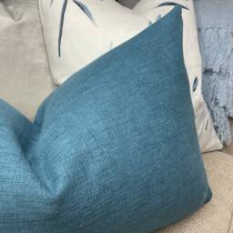 "Beautiful Deep Blue Cushion Cover, John Lewis & Partners Fabric - Cotton Blend Pillow Cover 12"" X 20" - thumbnail 2