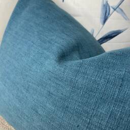 "Beautiful Deep Blue Cushion Cover, John Lewis & Partners Fabric - Cotton Blend Pillow Cover 12"" X 20" - thumbnail 3