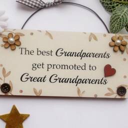 The Best Grandparents Get Promoted To Great Baby Reveal/Baby Shower Gift Idea Plaque - thumbnail 2
