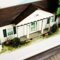 Personalized Farm House Clay Miniature, Framed 3D Dimensional House, Front Door Replica, First Home Gift, Holiday Present - thumbnail 3