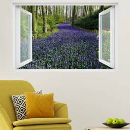 Forest Sunshine Lavender Field Wall Sticker Poster Mural Decal Room Office Nursery Decor Id714 - thumbnail 1