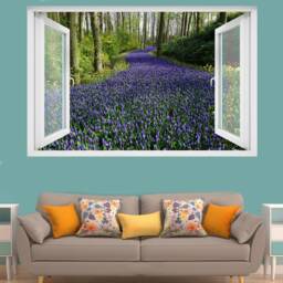 Forest Sunshine Lavender Field Wall Sticker Poster Mural Decal Room Office Nursery Decor Id714 - thumbnail 2